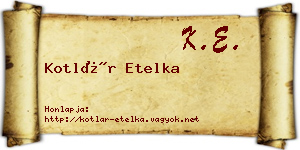 Kotlár Etelka névjegykártya